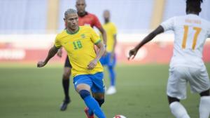 Richarlison, atacante da seleo brasileira, na partida contra a Costa do Marfim